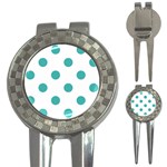 Polka Dots - Verdigris on White 3-in-1 Golf Divot