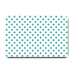 Polka Dots - Verdigris on White Small Doormat