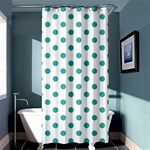Polka Dots - Verdigris on White Shower Curtain 36  x 72  (Stall)