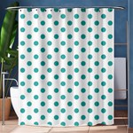 Polka Dots - Verdigris on White Shower Curtain 60  x 72  (Medium)