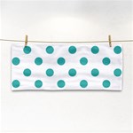 Polka Dots - Verdigris on White Hand Towel