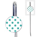 Polka Dots - Verdigris on White Book Mark