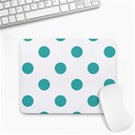 Polka Dots - Verdigris on White Small Mousepad