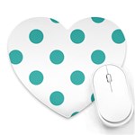 Polka Dots - Verdigris on White Heart Mousepad