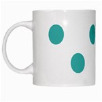 Polka Dots - Verdigris on White White Mug