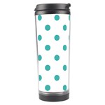 Polka Dots - Verdigris on White Travel Tumbler