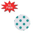 Polka Dots - Verdigris on White 1  Mini Button (10 pack)