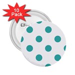 Polka Dots - Verdigris on White 2.25  Button (10 pack)