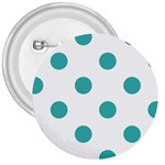Polka Dots - Verdigris on White 3  Button