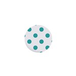 Polka Dots - Verdigris on White 1  Mini Magnet
