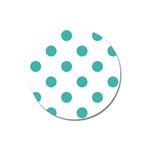 Polka Dots - Verdigris on White Magnet 3  (Round)