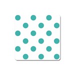 Polka Dots - Verdigris on White Magnet (Square)