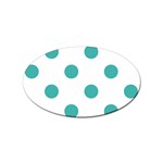 Polka Dots - Verdigris on White Sticker Oval (100 pack)