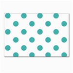 Polka Dots - Verdigris on White Postcard 4  x 6 