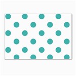 Polka Dots - Verdigris on White Postcard 5  x 7 