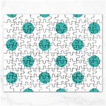 Polka Dots - Verdigris on White Jigsaw Puzzle (Rectangular)