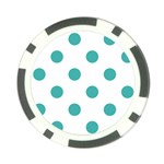 Polka Dots - Verdigris on White Poker Chip Card Guard