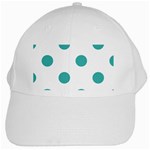 Polka Dots - Verdigris on White White Cap