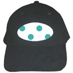 Polka Dots - Verdigris on White Black Cap
