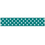 Polka Dots - White on Teal Flano Scarf (Large)