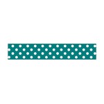 Polka Dots - White on Teal Flano Scarf (Mini)