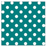 Polka Dots - White on Teal Large Satin Scarf (Square)