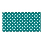Polka Dots - White on Teal Satin Wrap
