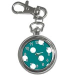 Polka Dots - White on Teal Key Chain Watch