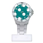 Polka Dots - White on Teal Nurses Watch