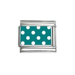 Polka Dots - White on Teal Italian Charm (9mm)