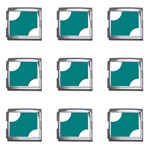 Polka Dots - White on Teal Mega Link Italian Charm (9 pack)