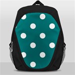 Polka Dots - White on Teal Backpack Bag