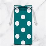 Polka Dots - White on Teal Jewelry Bag