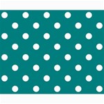 Polka Dots - White on Teal Collage 8  x 10 