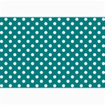 Polka Dots - White on Teal Collage 12  x 18 