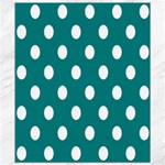 Polka Dots - White on Teal Canvas 8  x 10 