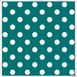 Polka Dots - White on Teal Canvas 16  x 16 