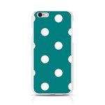 Polka Dots - White on Teal Apple iPhone 6/6S Silicone Case (Transparent)