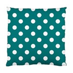 Polka Dots - White on Teal Standard Cushion Case (Two Sides)