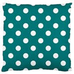 Polka Dots - White on Teal Large Cushion Case (Two Sides)