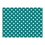 Polka Dots - White on Teal Double Sided Flano Blanket (Mini)