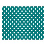 Polka Dots - White on Teal Double Sided Flano Blanket (Large)