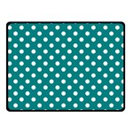 Polka Dots - White on Teal Fleece Blanket (Small) (One Side)