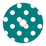 Polka Dots - White on Teal CD Wall Clock