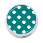 Polka Dots - White on Teal 4-Port USB Hub (One Side)
