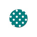 Polka Dots - White on Teal Golf Ball Marker (10 pack)