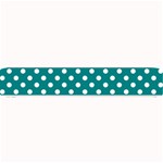Polka Dots - White on Teal Small Bar Mat