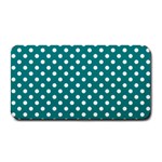 Polka Dots - White on Teal Medium Bar Mat