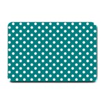 Polka Dots - White on Teal Small Doormat