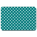 Polka Dots - White on Teal Large Doormat